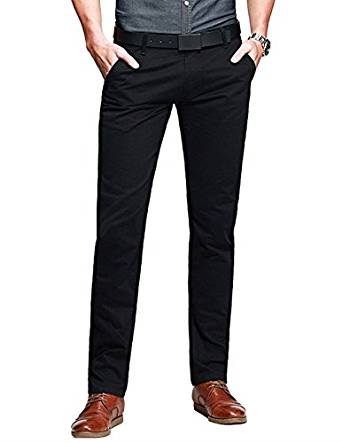 Slim Tapered Flat Front Casual Pants