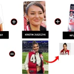 kristin-juszczyk-49ers-red-white-puffer-vest-at-nfl-event