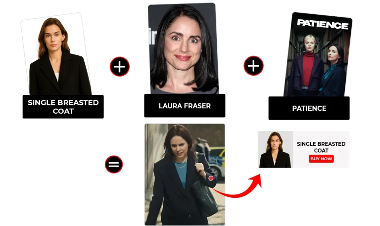 Patience Season 1 Episode 4 Bea Metcalf Black Single Breasted Coat
