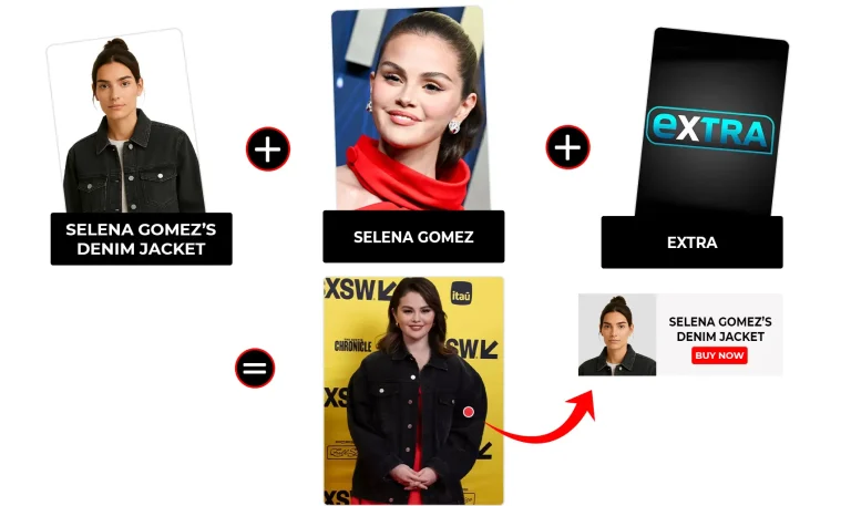Extra Show March Selena Gomez Denim jacket