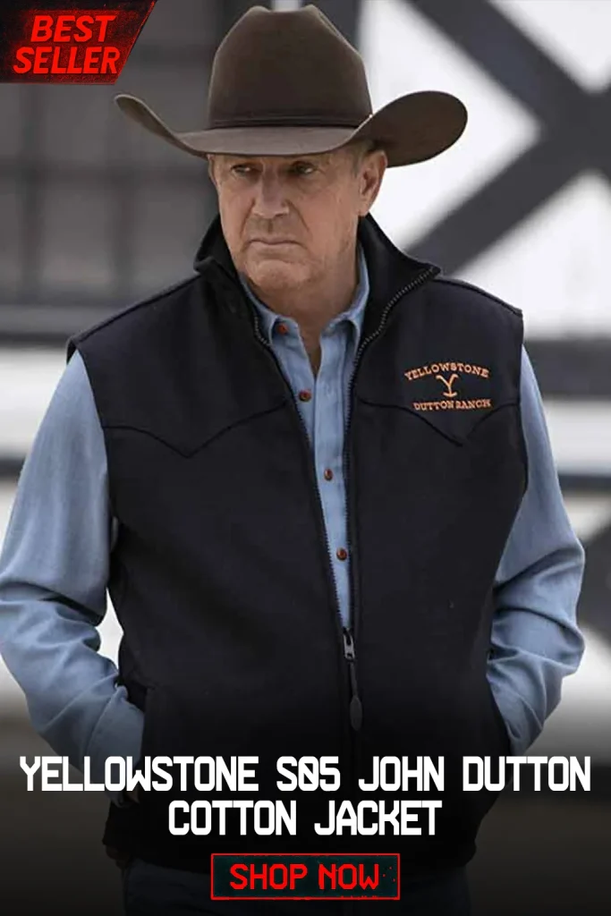 Kevin Costner Yellowstone Black Wool Vest