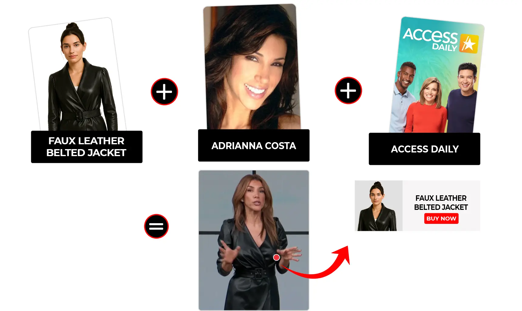 access daily december 2025 adrianna costa faux leather belted wrap effect dress