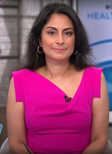 CBS Mornings December 2025 Celine Gounder Pink Sleeveless Dress
