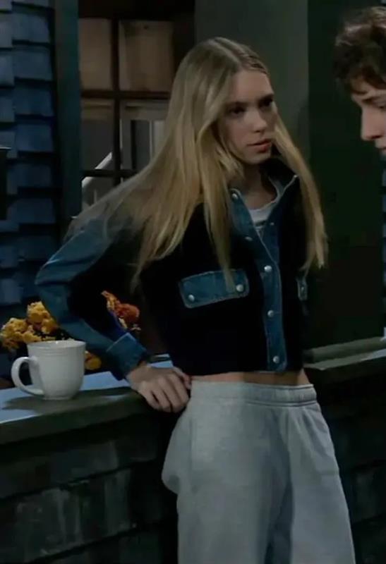 General Hospital December 2025 Charlotte Cassadine Denim Sweater Jacket