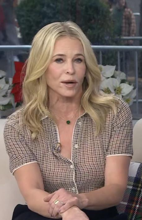 The Today Show December 2025 Chelsea Handler Silk Short Sleeve Button-Up Shirt