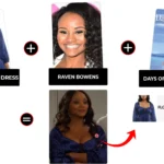 days of our lives december 2025 raven bowens floral satin fit and flare dress