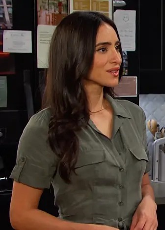 Days of our Lives November 2025 Gabi Hernandez Grey Jumpsuit