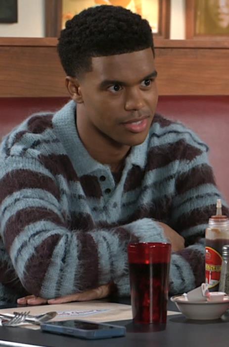 Beyond the Gates December 2025 Jaden Lucas Miller Striped Knit Shirt