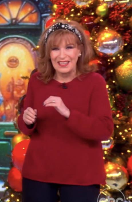 The View December 2025 Joy Behar Red Sweater Pullover
