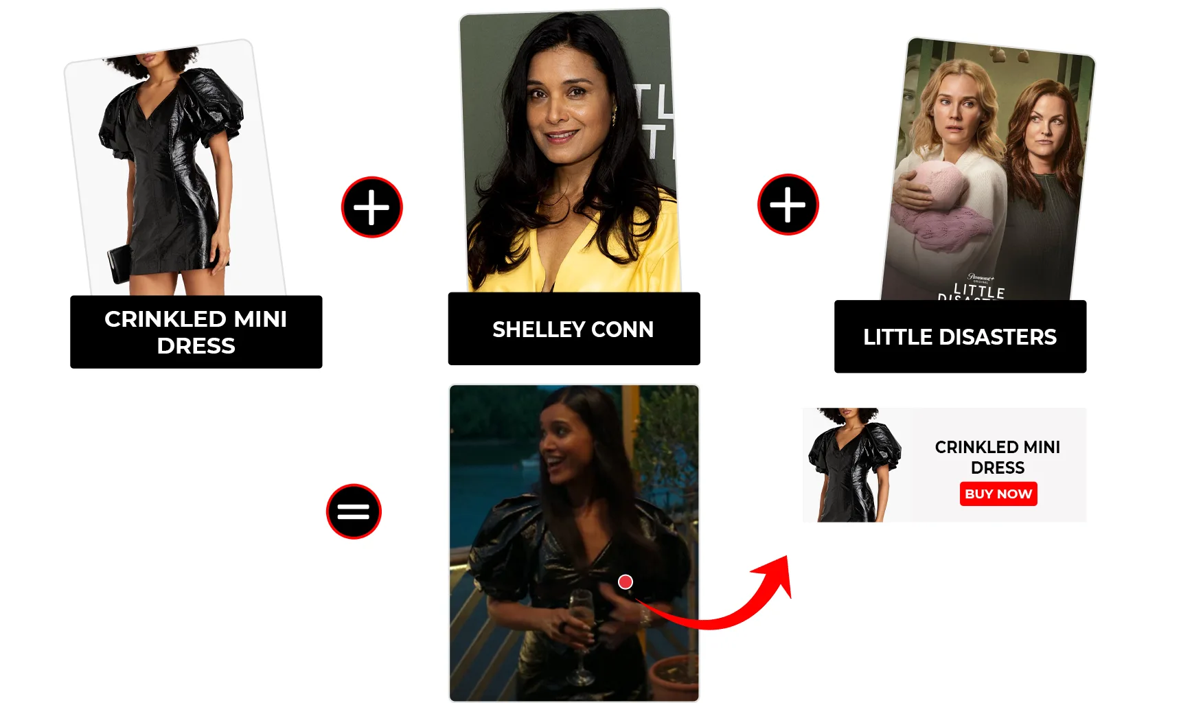 little disasters s01 e03 shelley conn faux leather crinkle mini dress