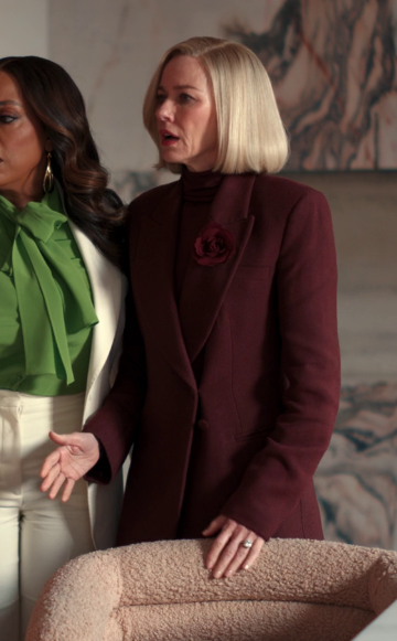 Alls Fair Season 01 Episode 09 Naomi Watts Burgundy Double Breasted Blazer