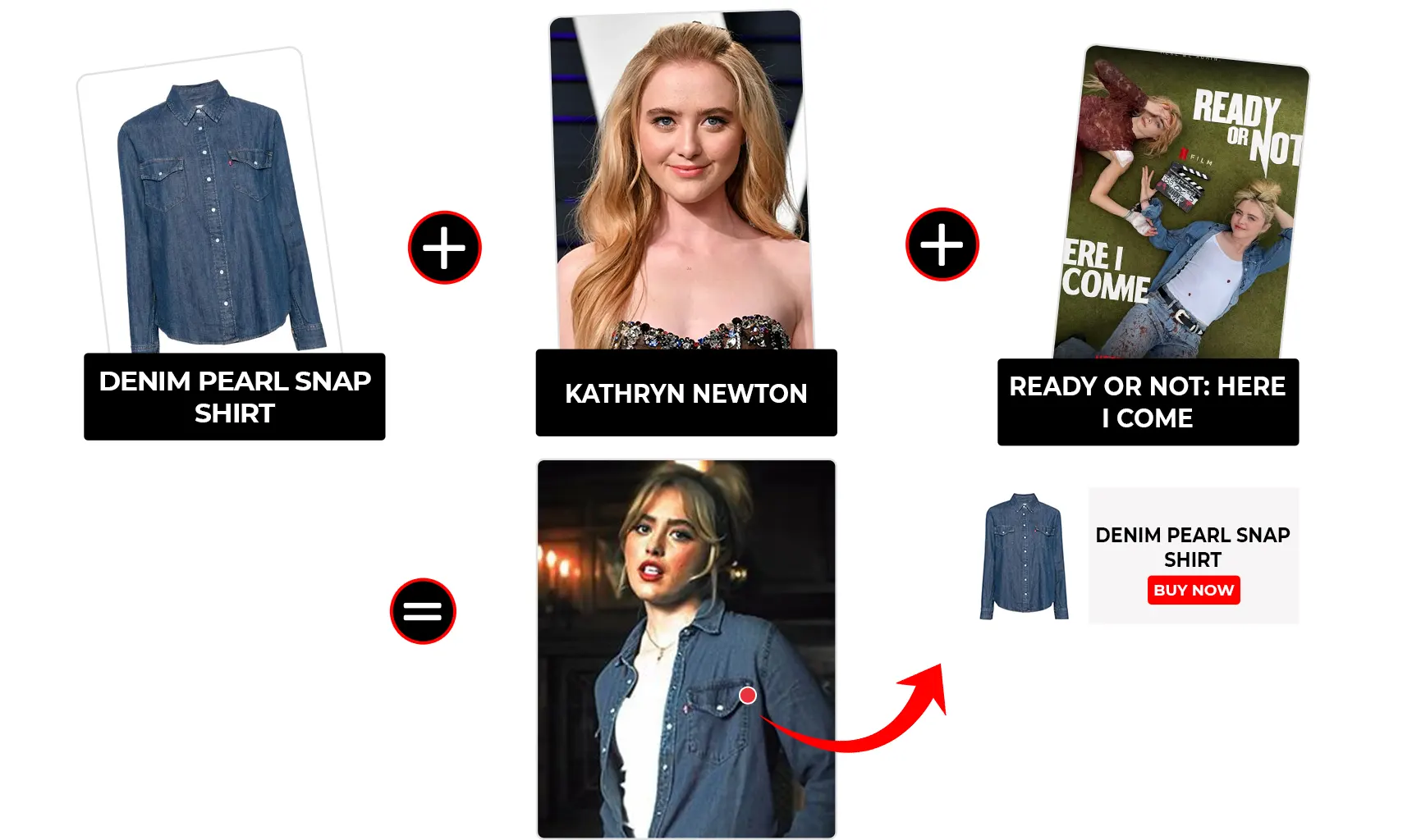 ready or not here i come kathryn newton denim pearl snap shirt