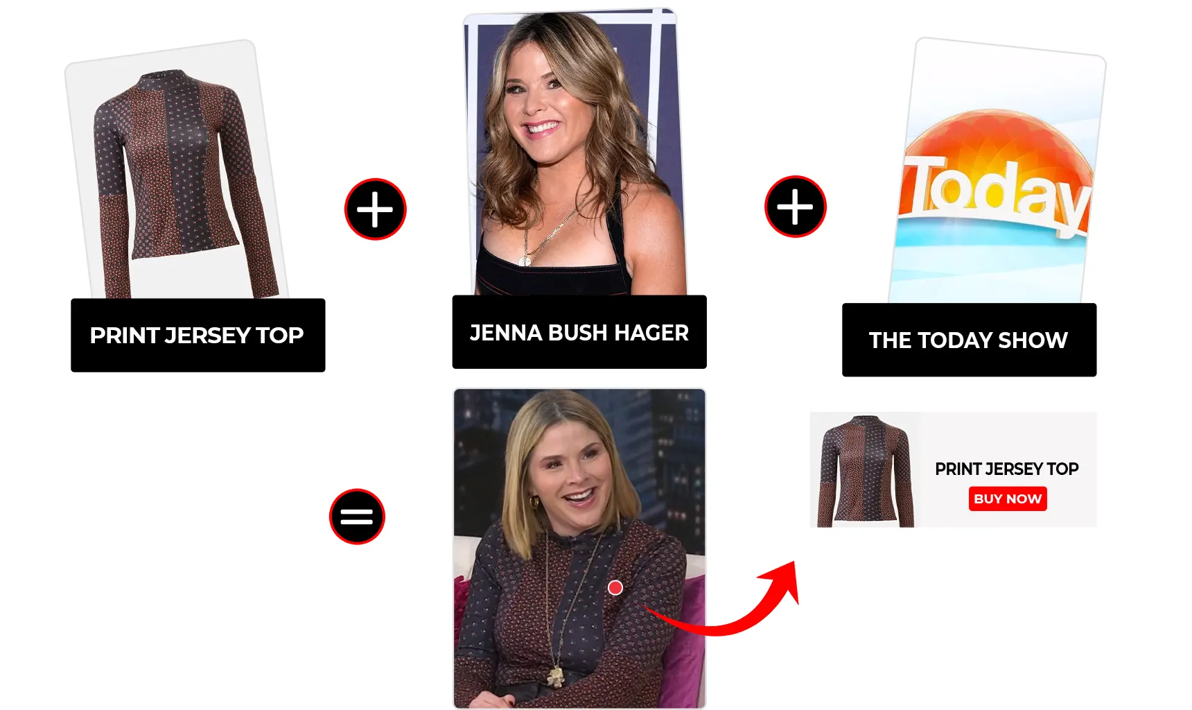 the today show december 2025 jenna bush hager mixed print jersey top