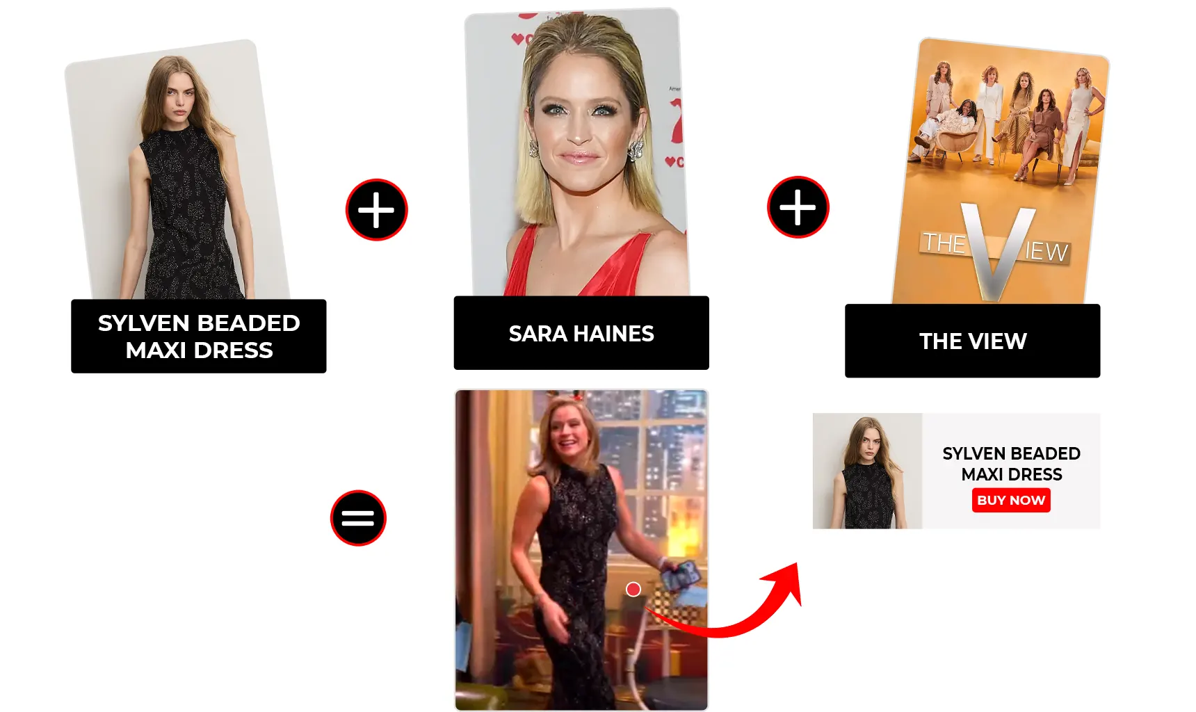 the view december 2025 sara haines black embellished maxi dress