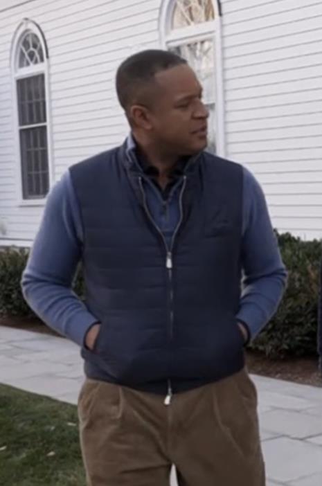 The Today Show December 2025 Craig Melvin Blue Quilted Puffer Vest
