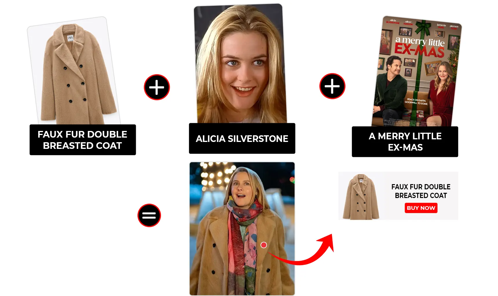 a merry little ex mas alicia silverstone beige double breasted coat