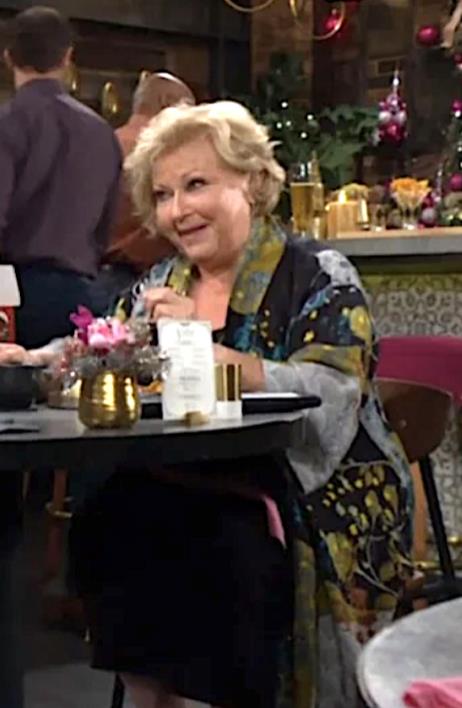 The Young and the Restless December 2025 Beth Maitland Black Silk Kimono Jacket