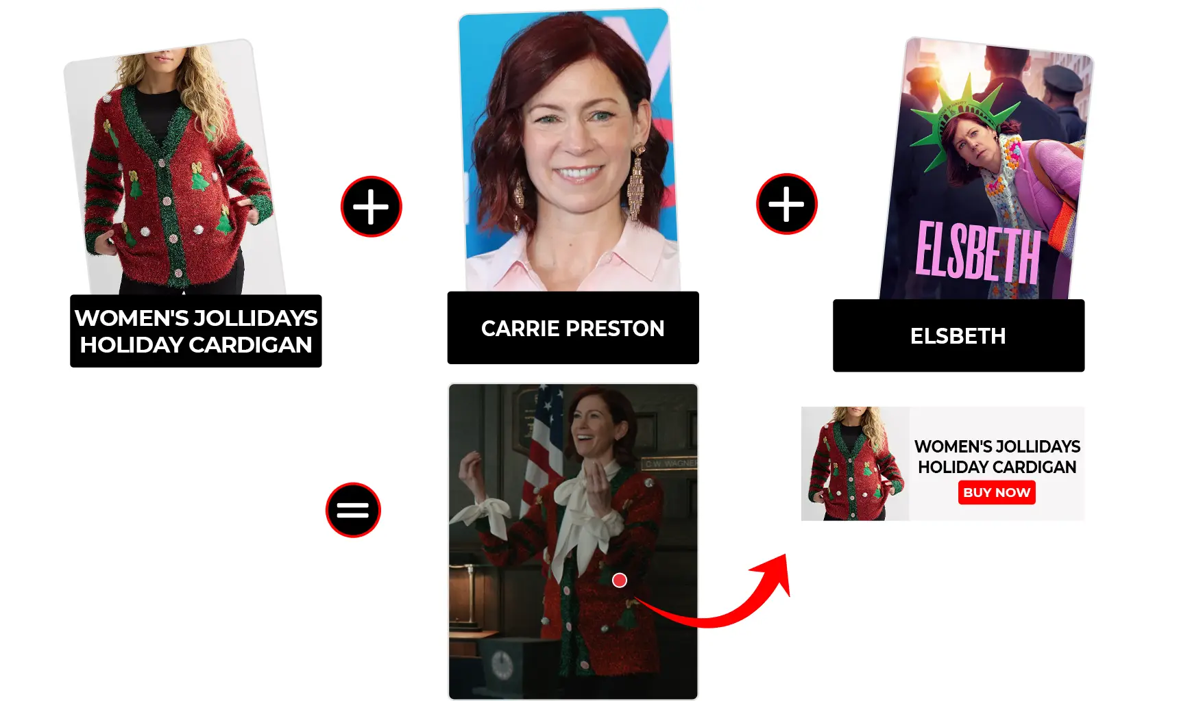 elsbeth s 03 ep 10 carrie preston christmas cardigan