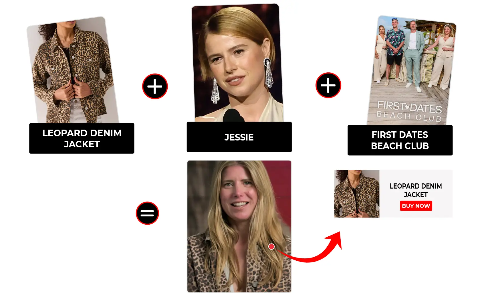 first dates beach club s01 e02 jessie leopard denim jacket