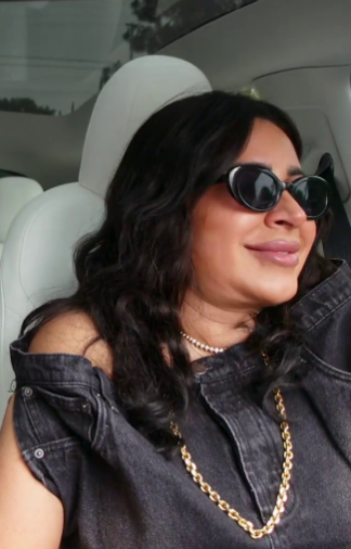 The Valley Persian Style Season 01 Episode 02 Mercedeh Javid Black Denim Jumpsuit