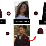 scream7 celeste oconnor maroon bomber jacket
