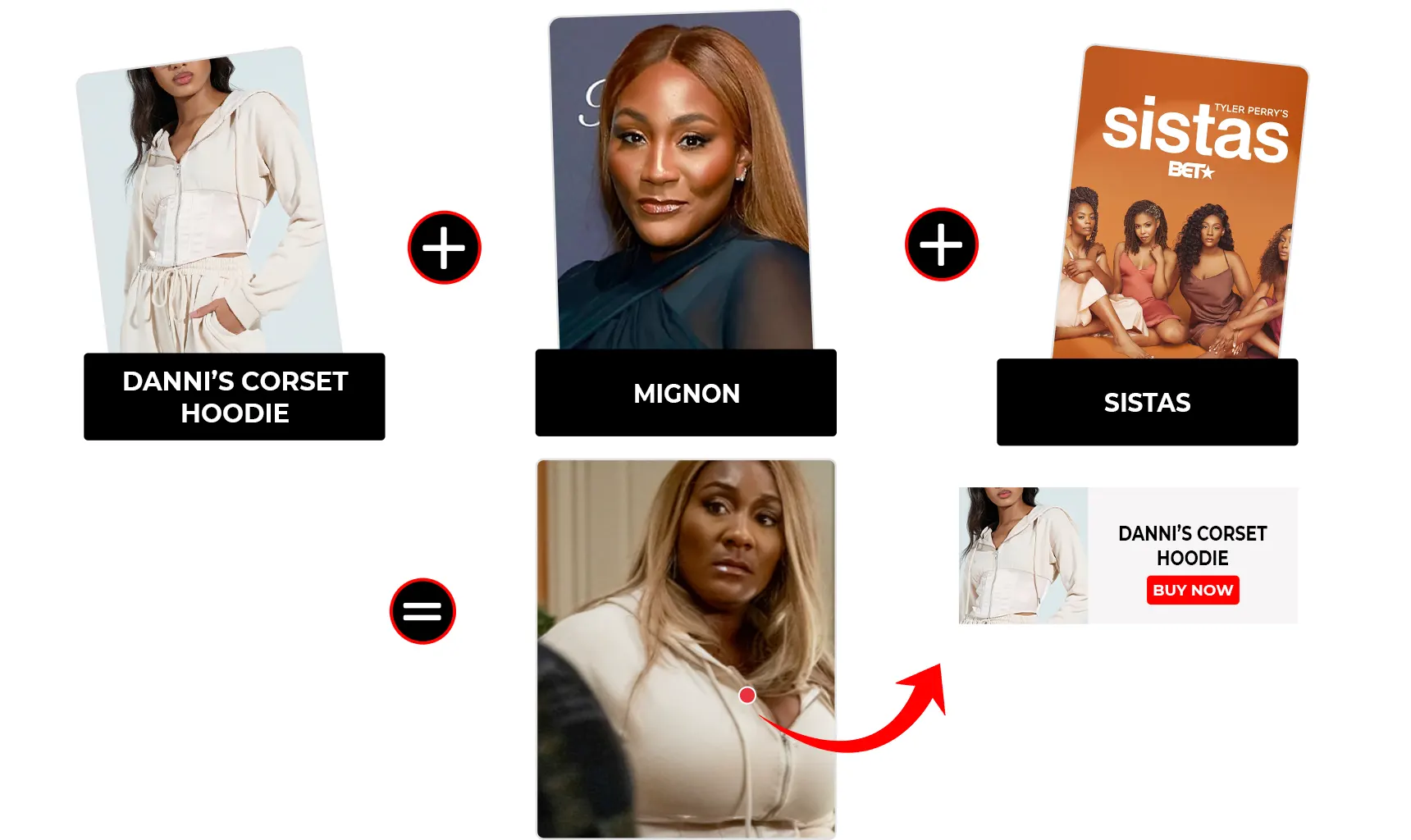 sistas s10 e1 mignon lace up back sweatshirt