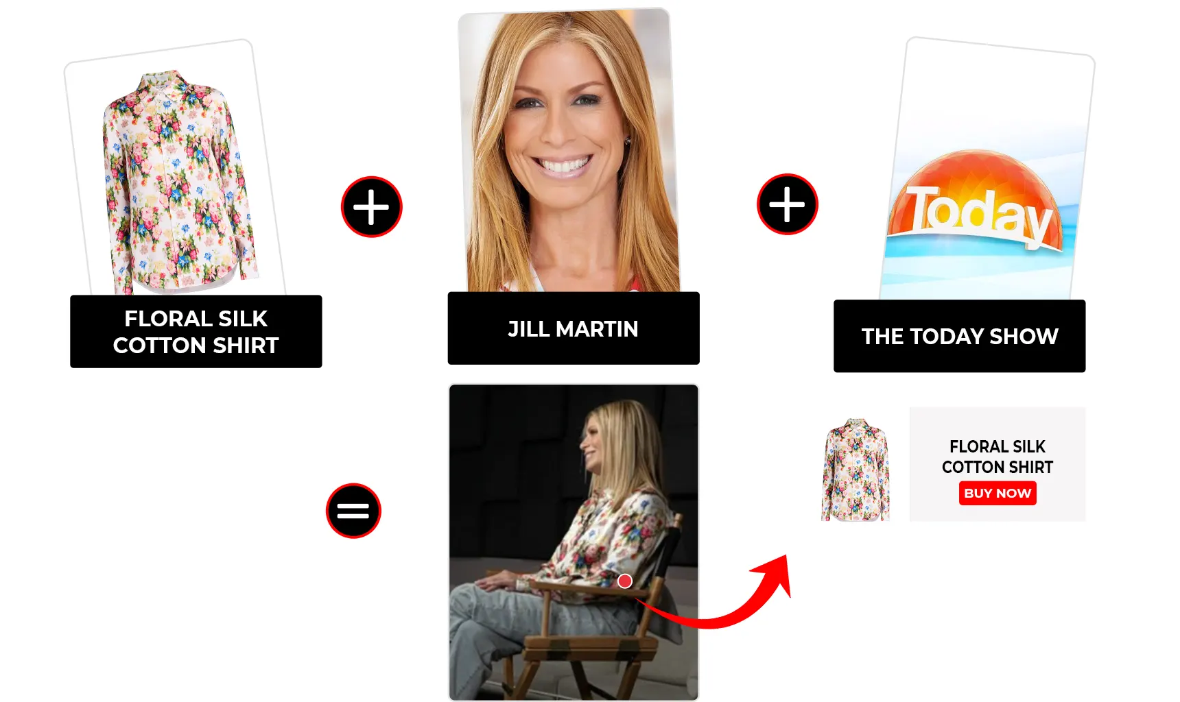 the today show december 2025 jill martin floral print silk shirt