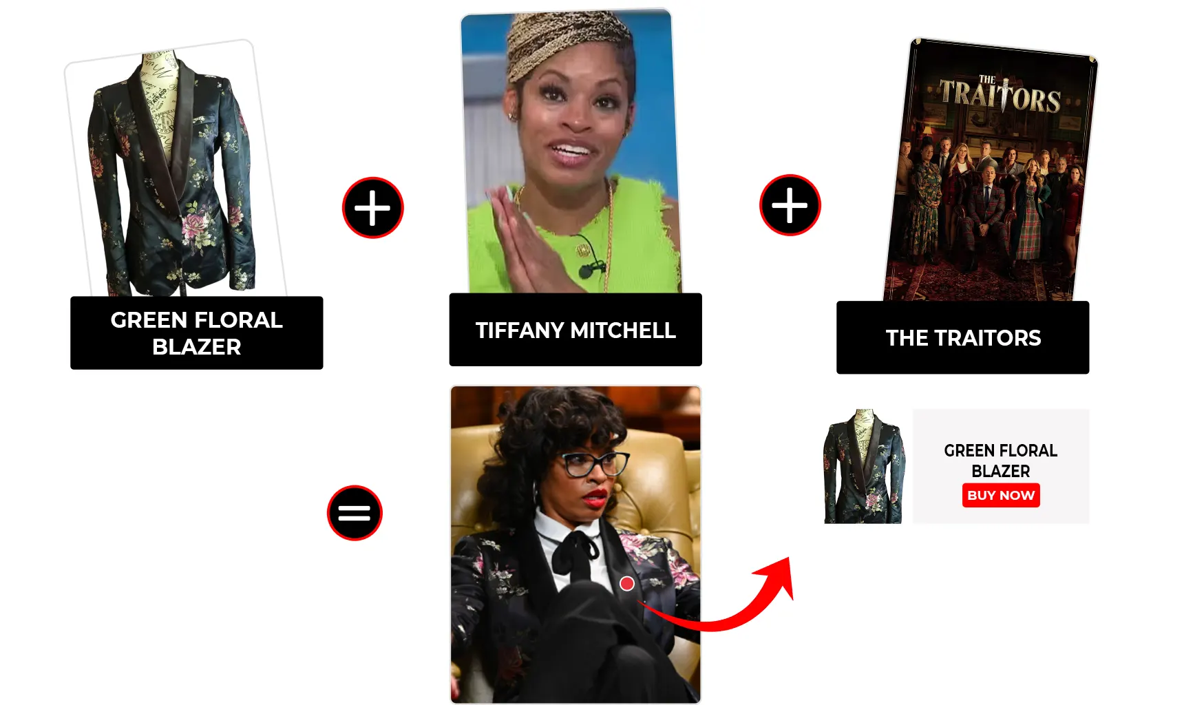 the traitors us season 04 episode 01 tiffany mitchell green floral blazer