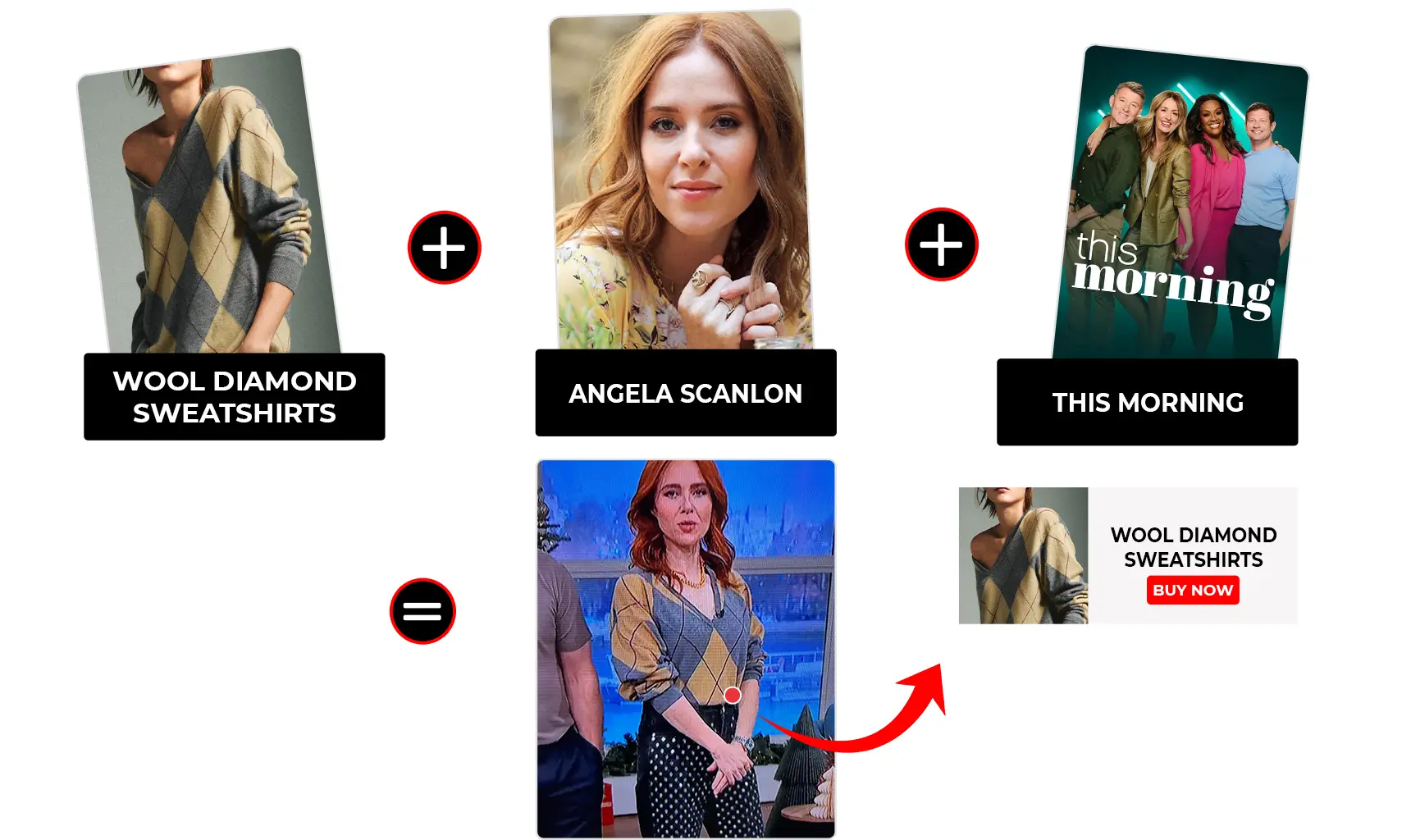 this morning december 2025 angela scanlon diamond pattern jumper
